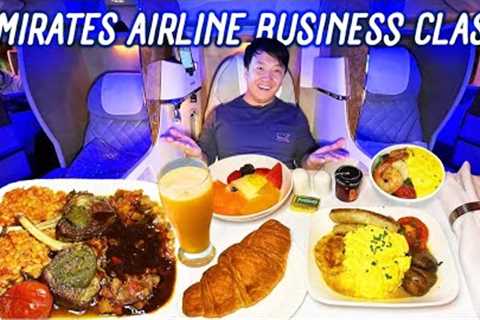 75 HOUR Trip! Flying Emirates Airline BUSINESS CLASS Chicago to Dubai FOOD REVIEW