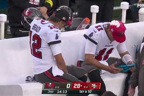 Tom Brady throws awful INT after hurting hand &amp; Christian McCaffrey puts 49ers up 35-0