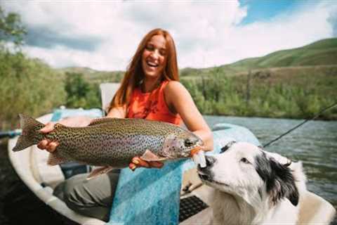 HIGH WATER AND DRY DROPPERS - Fly Fishing for Rainbow Trout with my Girlfriend