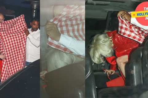 UNDERCOVER DIVA: LADY GAGA SHROUDS HERSELF IN TABLECLOTH TO DODGE PHOTOGRAPHERS AT HOLLYWOOD HOTSPOT
