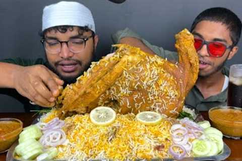 FULL GOAT BIRYANI EATING CHALLENGE , FULL MUTTON BIRYANI EATING , ASMR EATING FULL GOAT BIRYANI
