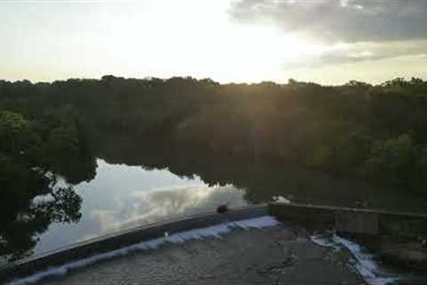 Sunset Splendor: Aerial Drone Footage of Grand Falls in Joplin, Missouri #shorts