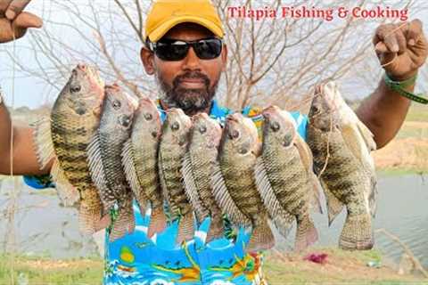 Just 60 Rs Tilapia Fishing Setup | Homemade Fishing Rod &amp; Hook by Safety Pin | Fish Catch and..