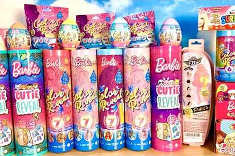 ASMR Barbie COLOR REVEAL DOLLS Unboxing Toys OVER 100 SURPRISES ‼️