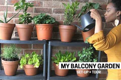 My Apartment Balcony Vegetable Garden | Container Gardening Beginner Tips, Set-Up &amp; Tour