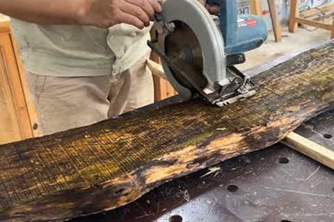 Creative Woodworking Projects // Building a Stylish Coffee Table using Black Streaked Timber