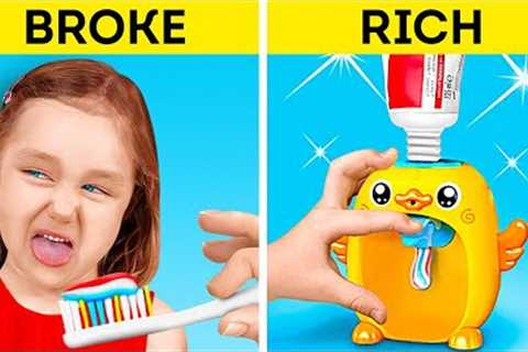 RICH MOM VS BROKE MOM! COOL GADGETS FOR COOL PARENTS &amp; DIY HACKS