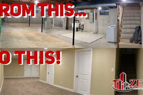 Basement Finishing From Scratch, Remodel Time Lapse