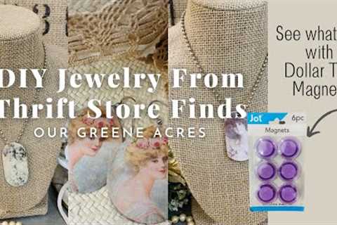 DIY Jewelry from Thrift Store Finds &amp; See What I do with Dollar Tree Magnets!