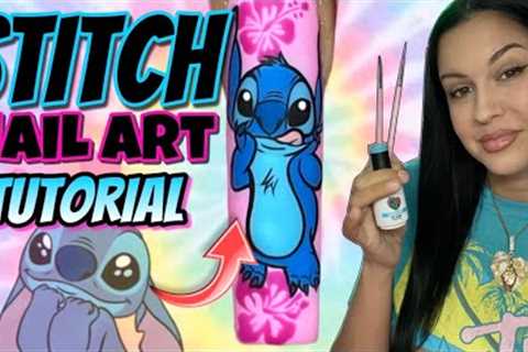 Easy STITCH Nail Art Tutorial!💙🌺 Cute Summer design using all NAILZBYDEV products!💕