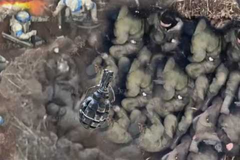 Horrible footage! Ukrainian drones drop bomb blow up Russian elite soldiers who refused to give up