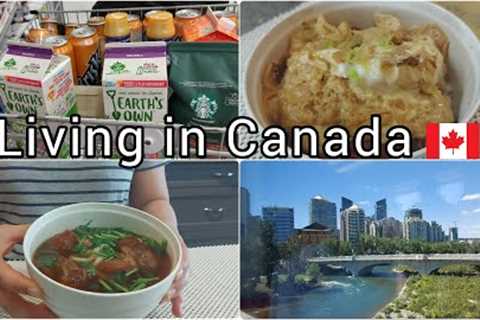 Housewife daily in Canada | Grocery shopping | Pork Udon | Japanese rice bowl | Downtown Calgary.