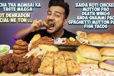 DEATH WINGS, BAIDA ROTI CHICKEN, KEEMA PAO, FISH TACOS, ONION RINGS, ANDA SHAMMI PAO, SPAGHETI PASTA