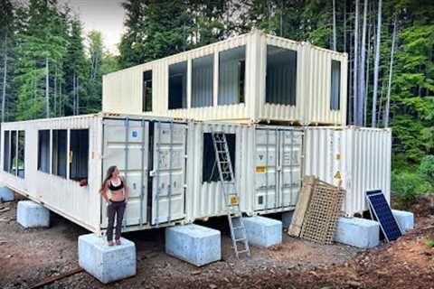 TIMELAPSE - BUILDING a SHIPPING CONTAINER HOME with NO EXPERIENCE OFF GRID - VLOG 172