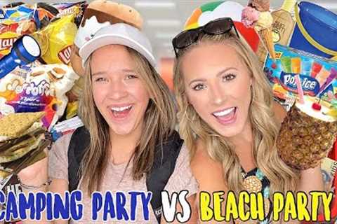 CAMPING PARTY ⛺️💫🌲 VS BEACH PARTY 🌊☀️👙 TARGET SHOPPING CHALLENGE!