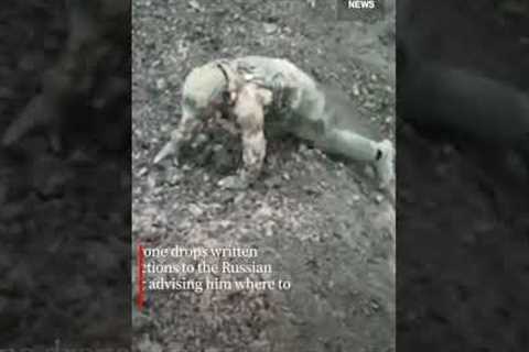 Russian soldier surrenders to Ukrainian drone outside Bakhmut