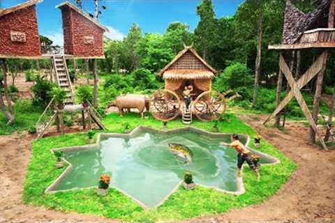 Survival Girl Can Build The Most Beautiful House and Swimming Pool Billionaire Lifestyle Spend 1M$