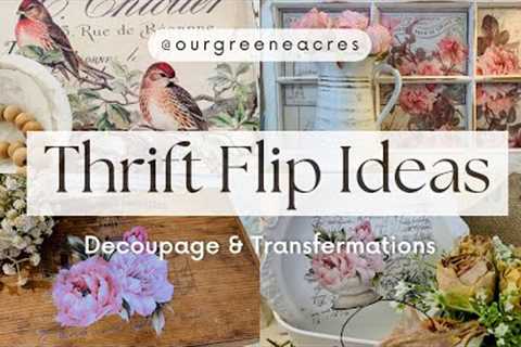 THRIFT FLIP IDEAS! BEST Decoupage &amp; Transfermation DIY's