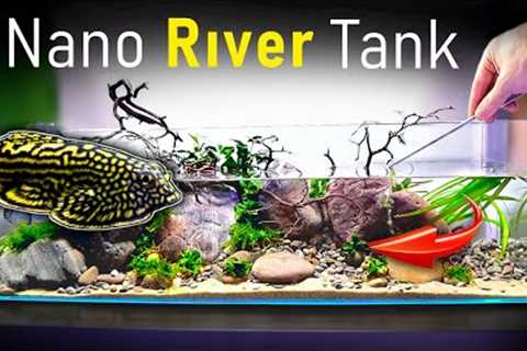 Building a NANO RIVER TANK w/ Fast Flow! (part 2) Planting | MD Fish Tanks