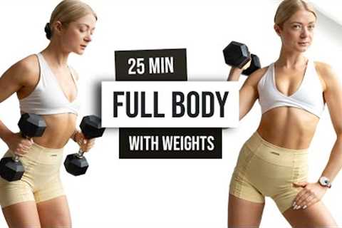 25 MIN INTENSE FULL BODY Dumbbell HIIT Workout - With Weights, No Jumping, No Repeat Home Workout