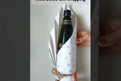Wine bottle gift wrap | How to wrap Christmas presents #shorts