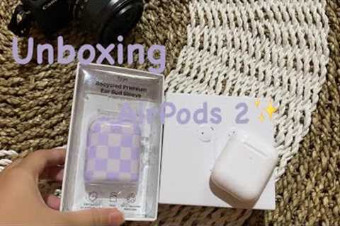 Unboxing 🎁 AirPods 2+setup + accessories✨*aesthetic*