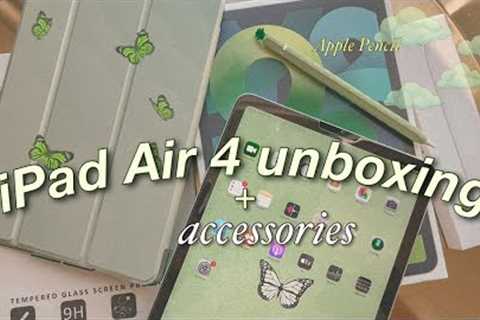☘️ iPad Air 4 (Green) 2020 chill ASMR unboxing + apple pencil + accessories | IHUOMA EZE