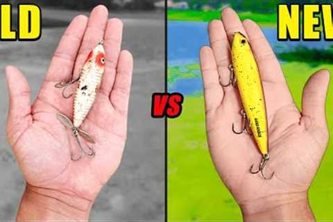 50 Year Old Topwater Lures vs. NEW Topwater Lures (FISHING CHALLENGE)
