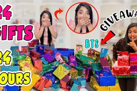 24 Gifts in 24 Hours for Her Birthday!! *Treasure Hunt Gift Challenge* 🎁 + BTS GIVEAWAY