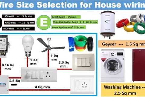 Wire size selection for house wiring | Wire size calculation | 1.5 ton ac | Electrical technician