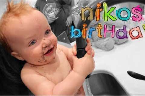 NIKO 1st BIRTHDAY!! opening bday presents with Baby Bear (Ultimate Toy Haul for his Room)