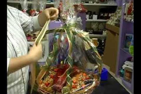 How To Make A Bow For a Wrapped Gift Basket