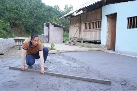 Building Farm, Pour Concrete Yard, Build House, BUILD LOG CABIN - My Bushcraft Daily Life