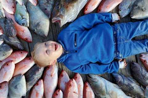 5 Days 28 Species Fishing Catch &amp; Cook. Grouper, Snapper, Bass, Sharks, Drum and more