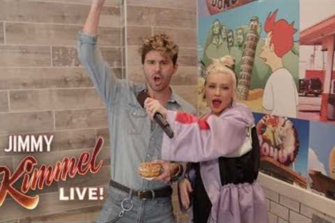 Christina Aguilera Pranks Unsuspecting Customers at Donut Shop