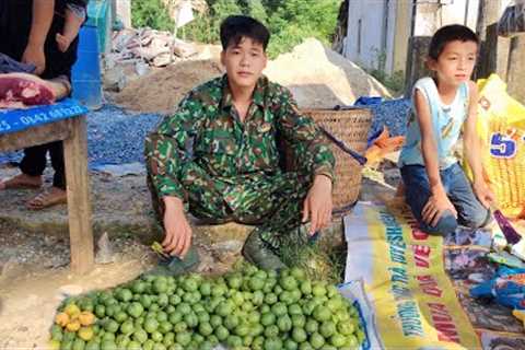 Picking forest fruits and bringing them to the market to sell, survival skills