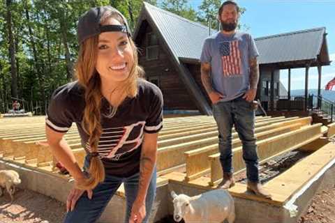 Building The First Floor | A-Frame Cabin Addition