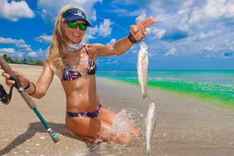 BEACH FISHING for WHITING Fish- so EASY! Catch Clean Cook! (Stuart Florida Fishing)
