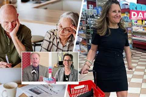Chrystia Freeland hides grocery store price tags from her announcement on 'grocery rebate' policy