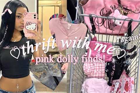 thrift with me + try on haul ♡ thrifting pink dolly clothing!