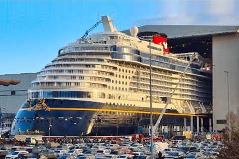 Big Ship Launch: Float Out of Cruise Ship DISNEY WISH at Meyer Werft Shipyard