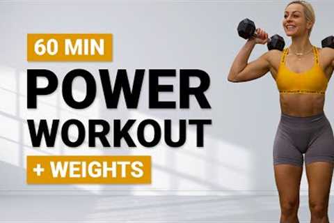 60 MIN FULL BODY POWER WORKOUT | + Dumbbells | Strength + Conditioning | Circuit Training