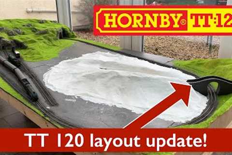 Building a Hornby TT 120 model railway 7 -Track weathering, tunnel portals and bridge!