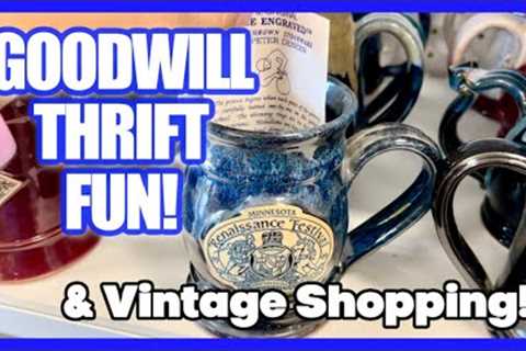 GOODWILL THRIFTING &amp; VINTAGE SHOPPING! Fun HAUL! ++ Settlein Chair Review!