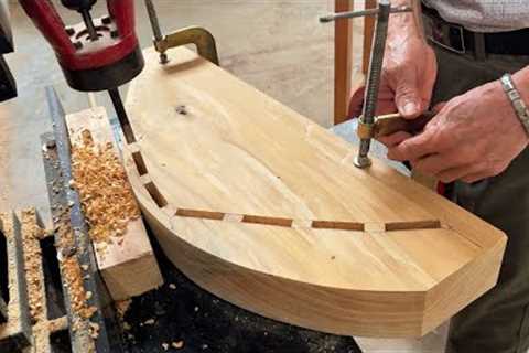 The Excellent Skills of Carpenter to Create an Amazing Curved Bench // Creative Woodworking Projects