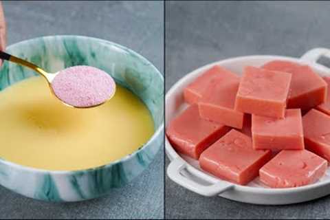 I COMBINED CONDENSED MILK WITH JELLO POWDER &amp; MAKE THIS JELLY DESSERT | NO-BAKE JELLO DESSERT..