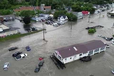 Barre flooding aerial video