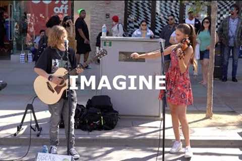HER REACTION WHEN HE SINGS!! | Imagine John Lennon | Oscar Stembridge &amp; Karolina Protsenko