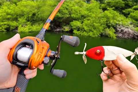 Fishing a 100 Year Old Lure for Pond MONSTERS!