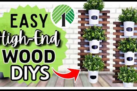 *NEW* DOLLAR TREE DIY High-End INSPIRED Wood Craft Organization &amp; Herb Planter Rack